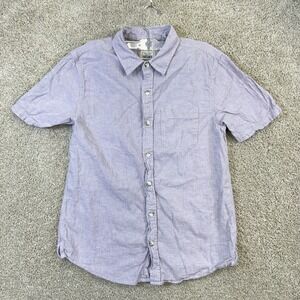 FatFace Button Up Shirt Men S Lilac Purple White Striped Linen Blend Classic Fit
